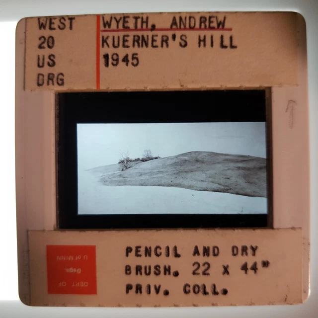 Andrew Wyeth Kuerner's Hill 1945 Art 35mm Glass Slide Andrew Wyeth Kuerner's Hill 1945 Art 35mm Glass Slide