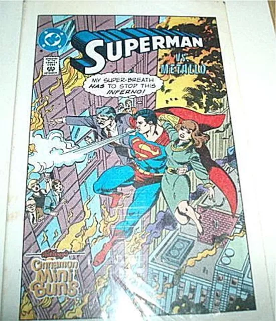 Superman Vs Metallo Kelloggs Cinnamon Mini Buns Giveaway Promo Comic Rare 1983