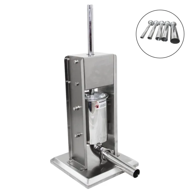 Sausage Meat Stuffer Filler Machine 304 Stainless Steel With 5 Funnel Sizes 5L