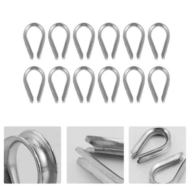 24pcs Stainless Steel Wire Rope Cable Thimbles Rigging Accessory