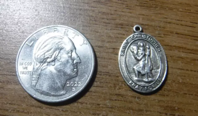 Medalla católica de plata esterlina San Cristóbal #278c