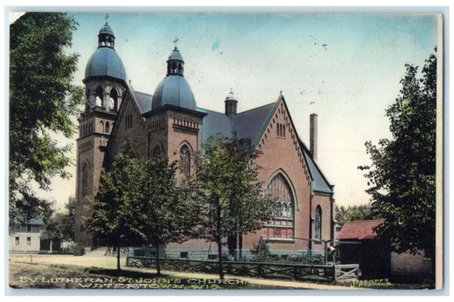 1911 Lutheran St. John's Church Chapel Exterior Watertown Wisconsin WI Postcard