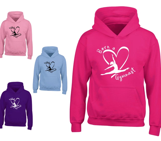 Felpa con cappuccio bambini nati da ginnastica ragazze ragazzi cuore ginnastica felpa con cappuccio bambini palestra regalo