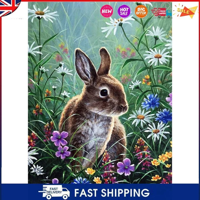 5D DIY Mosaic Craft Kits Rabbit Crystal Mosaic Kits Colorful for Home Wall Decor