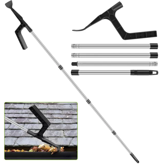 Gutter Cleaning Tool Roof Gutter Cleaner with 70in Telescopic Extendable Pole