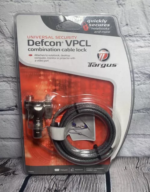 Targus Universal Security Defcon VPCL Combination Cable Lock - New