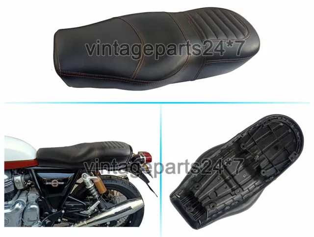 Royal Enfield Gt & Interceptor 650 D10 Confortable Leder-Doppelsitz Noir