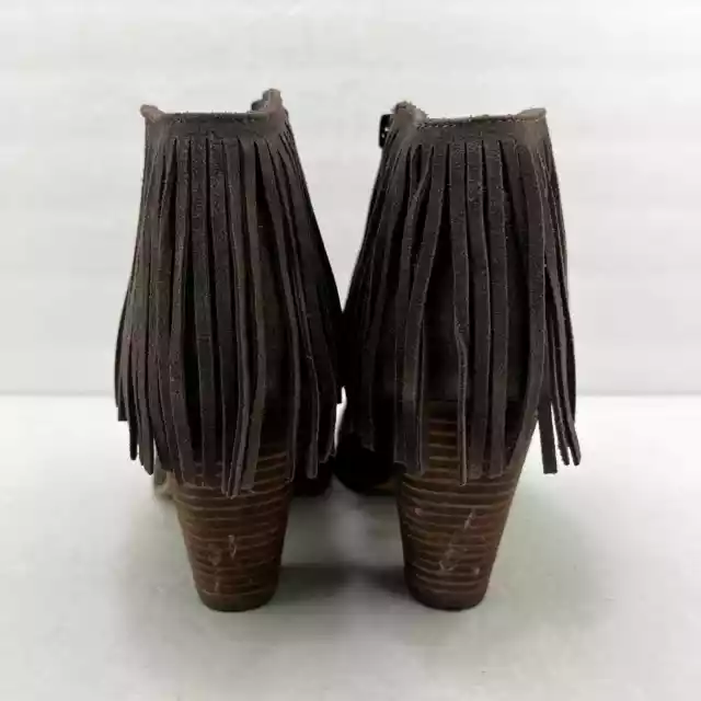 STEVEN BY STEVE Madden Women's Sierrah Leather Fringe Boots Taupe Size ...