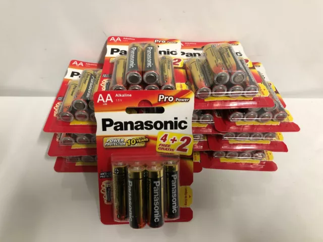 Lot De 72 Piles Panasonic Lr6 Aa Pro Power