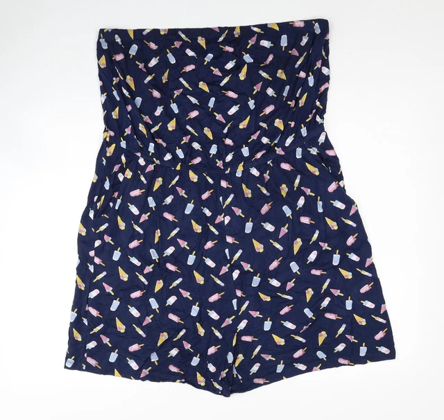 TU pullover da donna blu viscosa geometrica pezzo unico taglia 20 - lecca-ghiaccio
