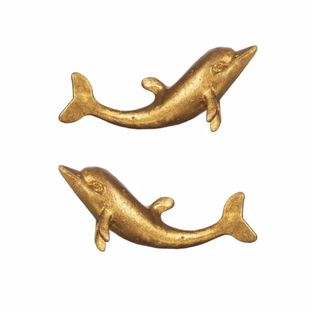 Oro Delfín Metal Cajón Pomos X Conjunto De 2 - Nuevo sin Estrenar y Precintado