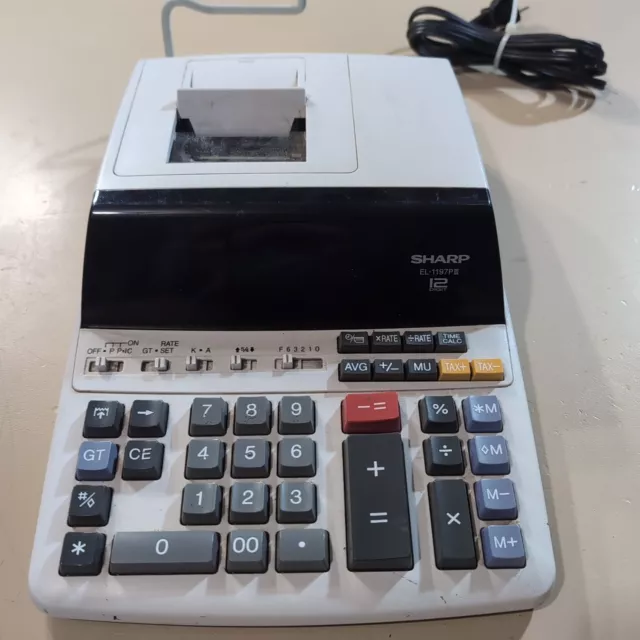 Sharp EL-1197PIII Printing Calculator Adding Machine Tested Working