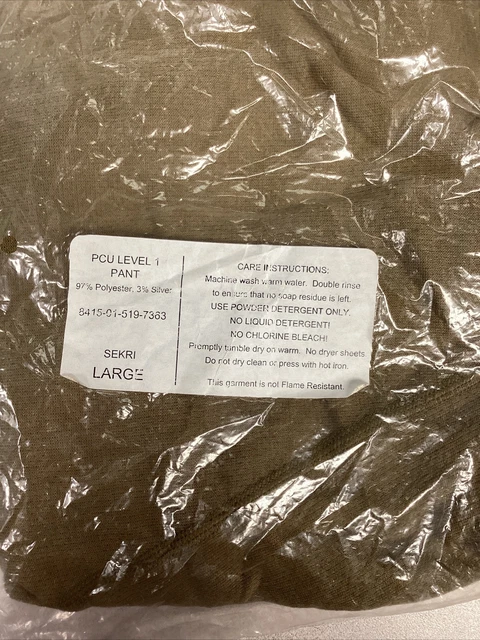 NEW, PCU Level 1 Pant, LARGE, 8415-01-519-7363 Coyote Brown, 1 each, 7/12 (mz) NEW, PCU Level 1 Pant, LARGE, 8415-01-519-7363 Coyote Brown, 1 each, 7/12 (mz)