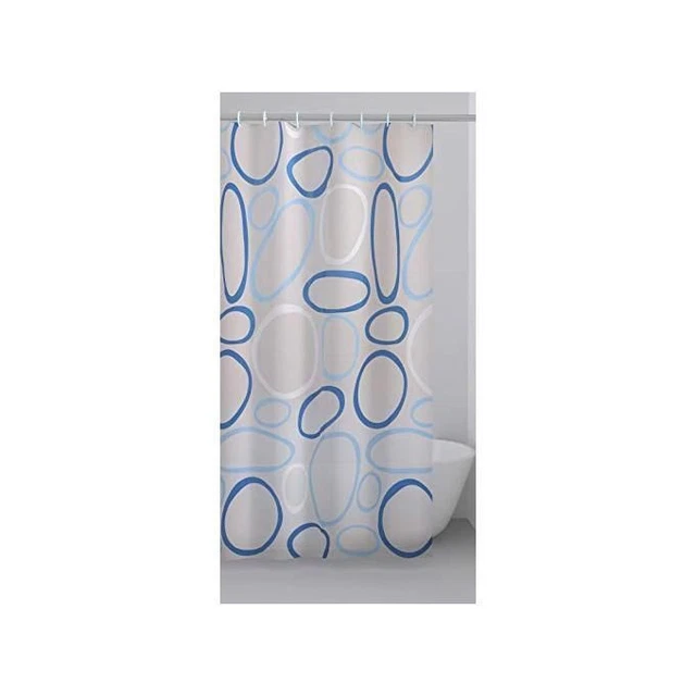 Rideau De Douche Gedy G-Jungle - 240x200cm, PEVA Blanc, 12 Anneaux - Garantie 2 Ans