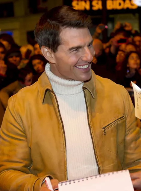 Tom Cruise Mission Impossible 4 IN Anteprima Giallo Puro Giacca Pelle Di Agnello 2