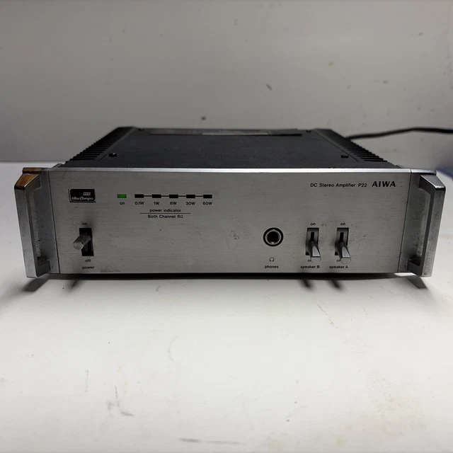 AIWA S-P22 DC Stereo Power Amplifier AC100V 50Hz/60Hz Vintage 1979