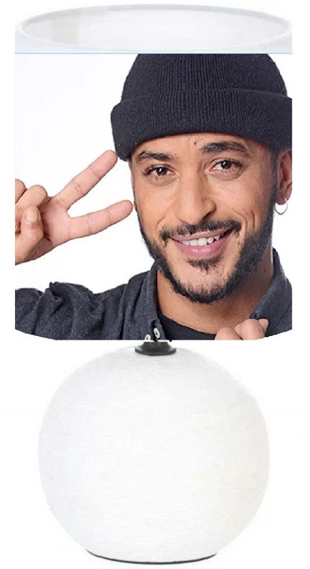 Lampe de chevet - DALIDA - Blanc - Coton - Céramique - 60W - Maison