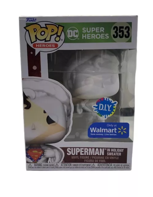 New Funko POP DC Superheroes Superman in Holiday Sweater #353 Walmart Exclusive