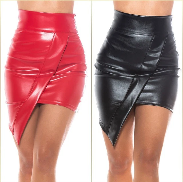 KOUCLA JUPE MINI Asymétrique En Similicuir EUR 17,32 PicClick FR