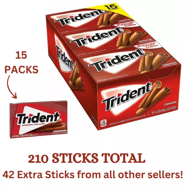 14x Trident Cinnamon Sugar Free Gum American Sweets (15 Packets)