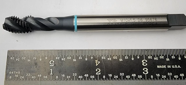 YG-1 M10 x 1.5 D6 3 Flute S-HSS Spiral Point FLTap Modi Bottom HP BD426