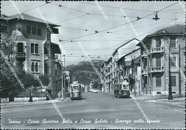 cg328 cartolina torino corso quintino sella e corso gabetti superga tram