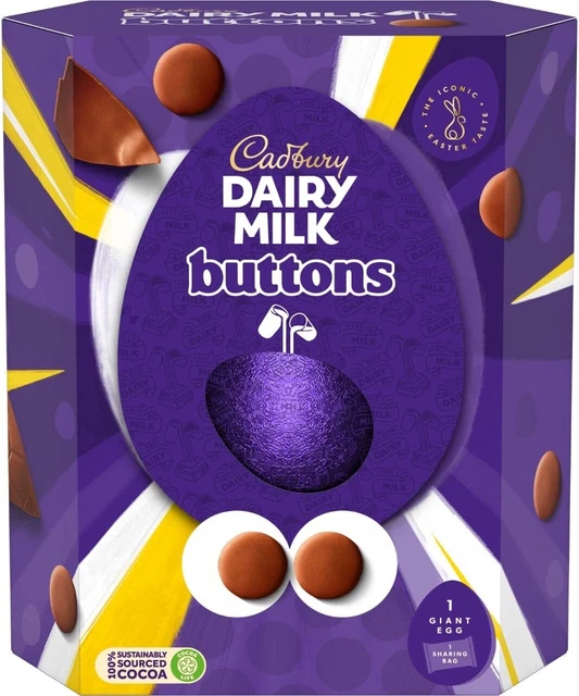CADBURY DAIRY MILK Giant Buttons Chocolate Easter Shell Egg, 419g £13.