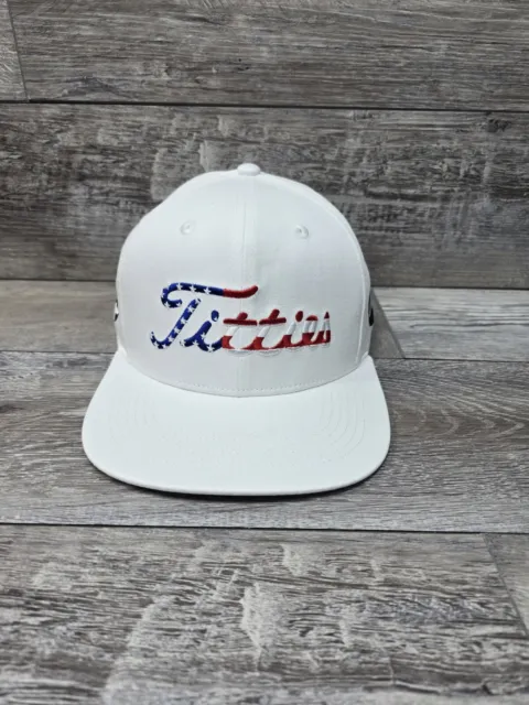 USA Titties White Golf Strapback Hat Curved Bill Adult Cap - USA- Golf Funny
