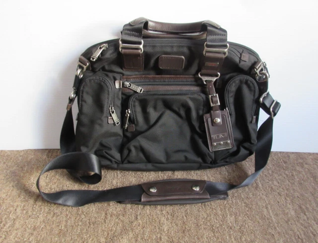 Tumi 22619HKH Black Ballistic Nylon/Brown Leather Trim Briefcase Laptop Bag