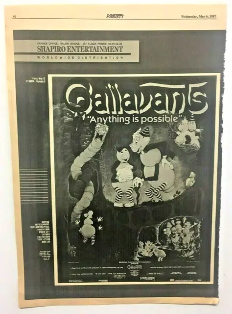 Gallavants Anything Is Possible Original Movie Film Print Advert Poster 1987