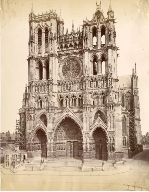 France, Amiens, Cathédrale Notre-Dame Vintage albumen print  Tirage albuminé