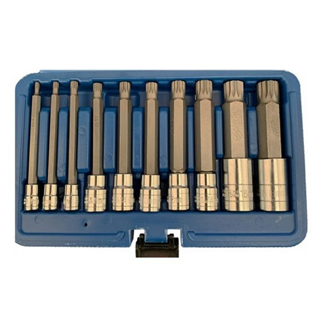 10-PACK TRIPLE SPLINE Driver Socket Set 1/4 Pouces 3/8 Pouces 1/2 ...