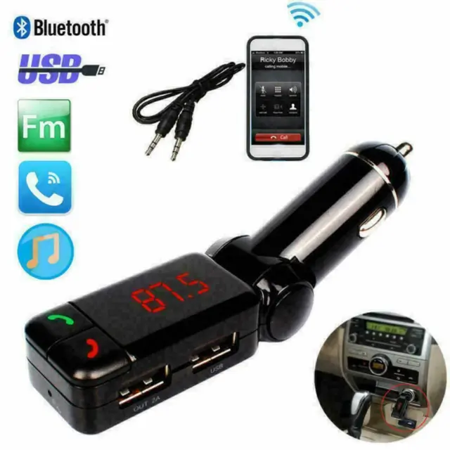 LCD Car Kit Bluetooth FM Transmitter MP3 Player 3.5mm USB D1L3 J9K Ch Geschenk 2