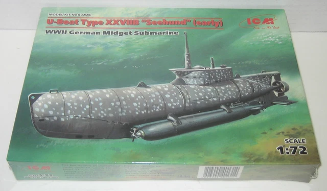ICM S006 1/72 WWII German Midget Submarine U-Boat Type XXVIIB Seehund (early)