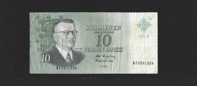 Billet de banque de Finlande 10 Marks 1963 TB