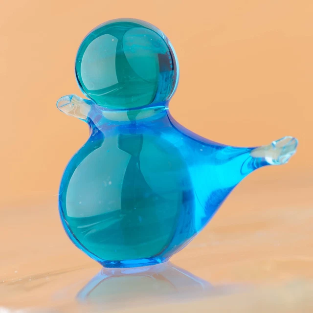 vintage BRIGHT BLUE BIRD CANE GLASS ORNAMENT estate item