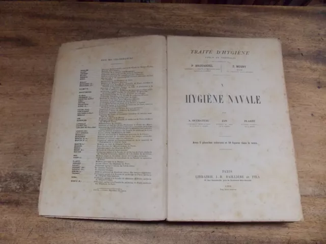 HYGIENE NAVALE Par A. DUCHATEAU AVEC 3 PLANCHES COLORIEES & 38 FIGURES 1906