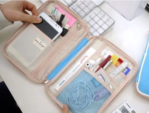 Travel Large Zippered Passport Document Holder Card Case Protector Cover Wallet