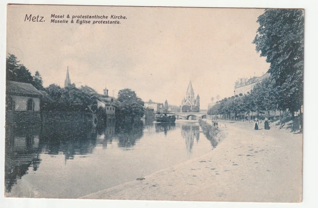 METZ - Moselle - CPA 57 - la Moselle et l' Eglise Protestante