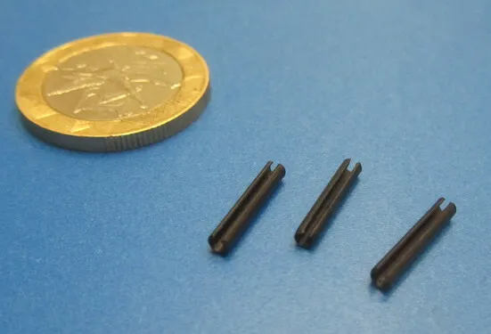 Metric Steel Slotted Spring Pin, M2 Dia x 12 mm Length, 200 pcs