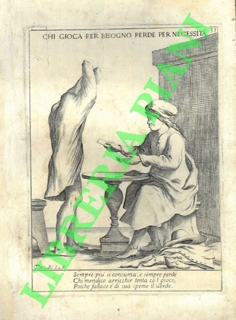 MITELLI Giuseppe Maria - Chi gioca per bisogno perde per necessità. Proverbi fi