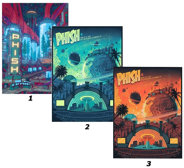 PHISH TOUR 2023 Poster, Phish Hollywood Bowl, Los Angeles 2123 2023
