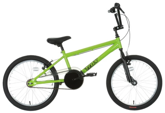 Trax BMX Bike Bicycle 11" Steel Frame V-Brakes 20" Inch Wheels In Green