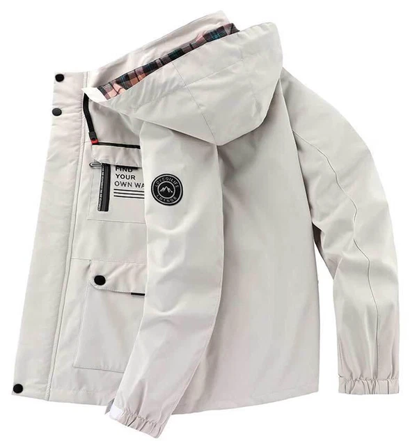 Men's Casual Hooded Jacket Parka Autumn And Winter Warm Solid Color Windproof Co