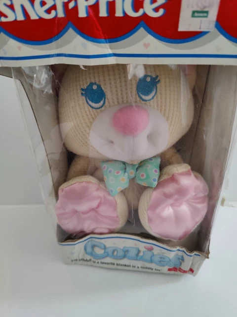 Nib 1996 Fisher Price Cozies Yellow Waffle Bear 🐻