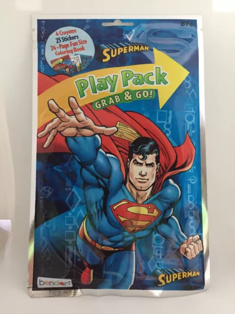 Superman Play Pack Grab & Go Coloring Book Crayons & Stickers NEW