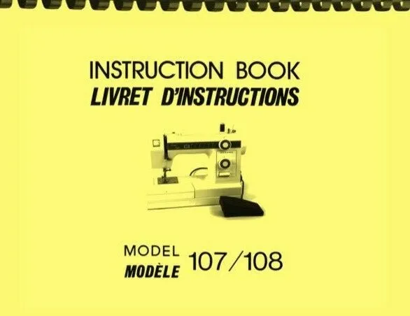 Máquina De Coser Janome Modelo 107 108 Manual De Instrucciones Del Propietario