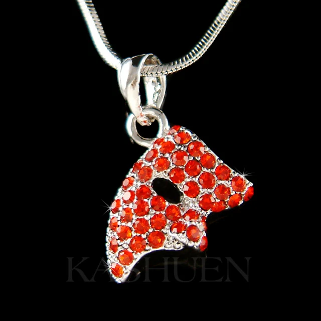 ~Red Phantom of the Opera Mask~ made with Swarovski Crystal Masquerade Necklace