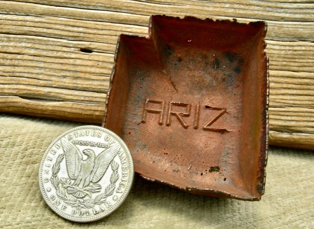 antique ARIZONA MINING END OF DAY POUR CRUDE FUNKY UNIQUE COPPER AZ FIGURAL TRAY