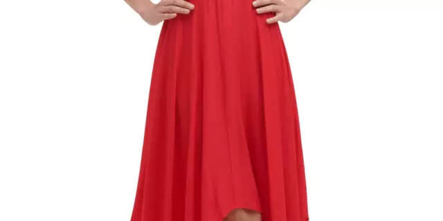 Kensie Women's Handkerchief Hem Midi Dress Red Size 10 3